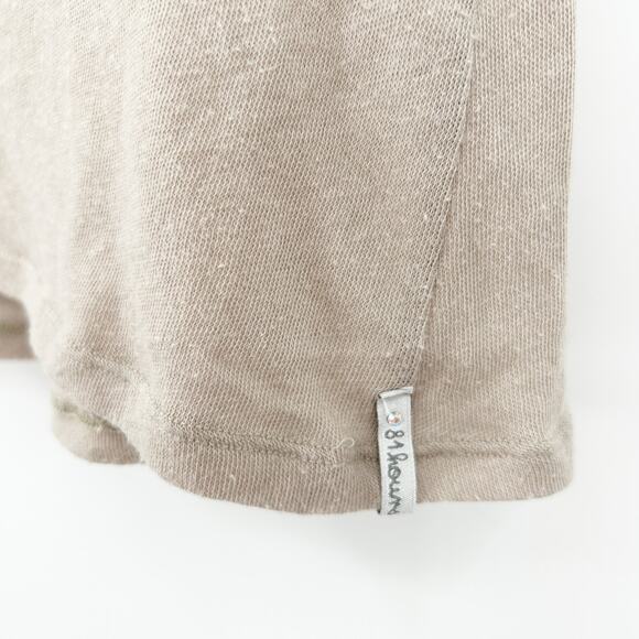 81hours Womens Quiet Luxury Neutral Scoop Neck Cashmere Blend Tank Top Small Tan - Picture 3 of 5